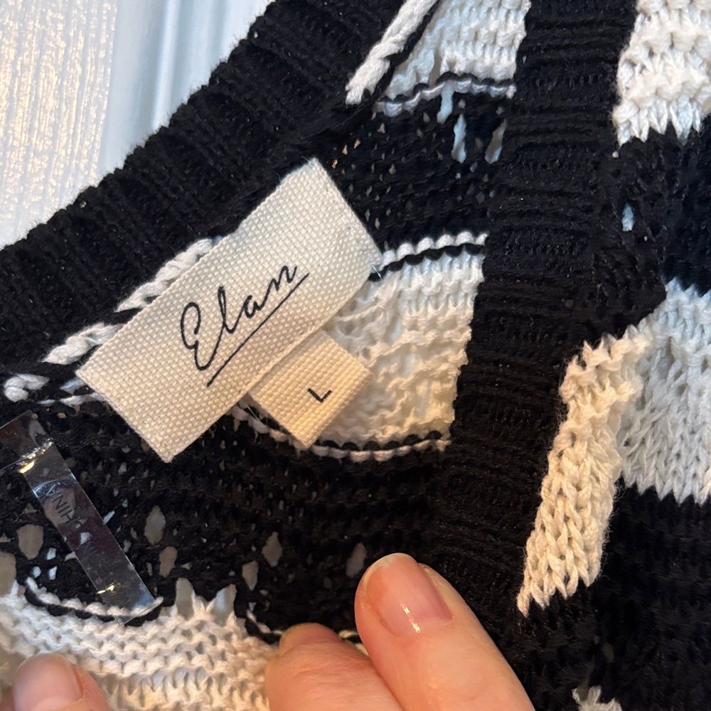 Elan Black and White Knit Top - Picture 2 of 6